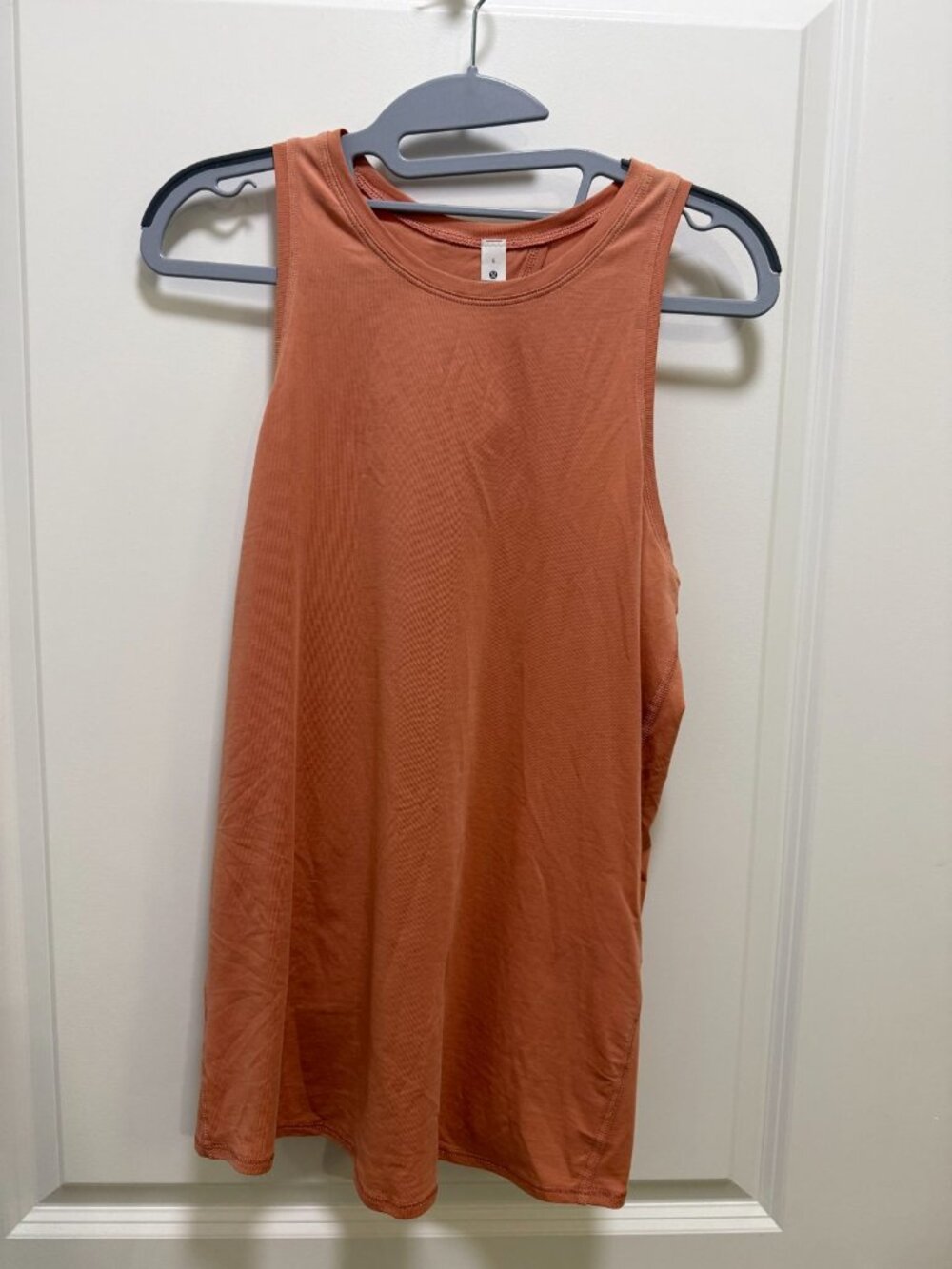Lululemon Peach Cotton Blend Open Back Tank Top‎ Sz 6